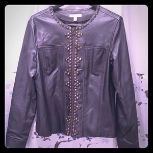 JM Collection silver pleather jacket